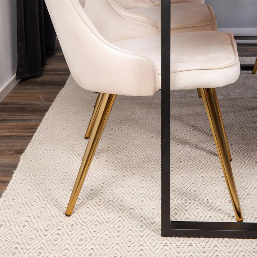 Matgrupp Venture Home Cirebon med 6 Velvet Deluxe Stolar