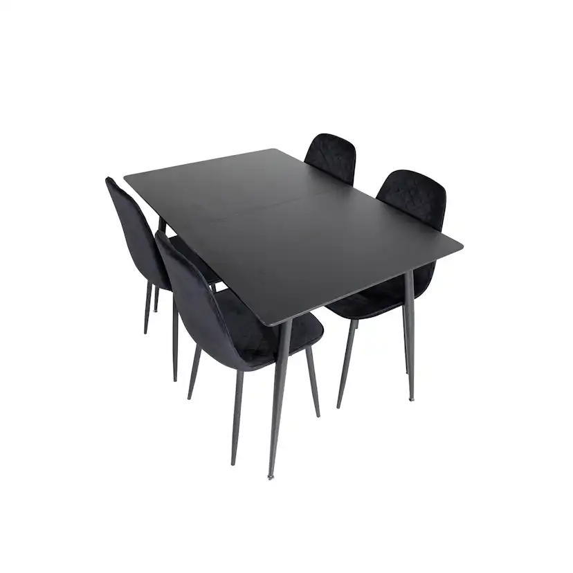 Matgrupp Venture Home Silvia med Iläggsskiva och 4 Phoi Stolar