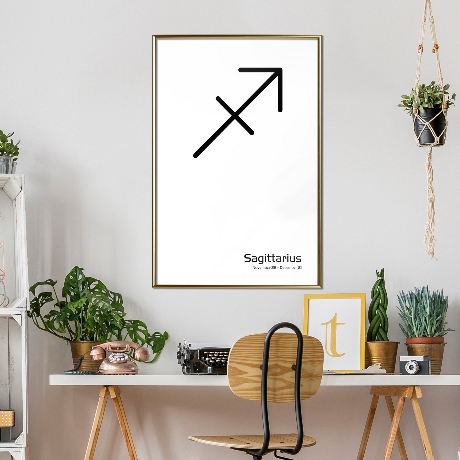 Affisch - Sagittarius [Poster] 30x45 Guld ram, 30x45 cm