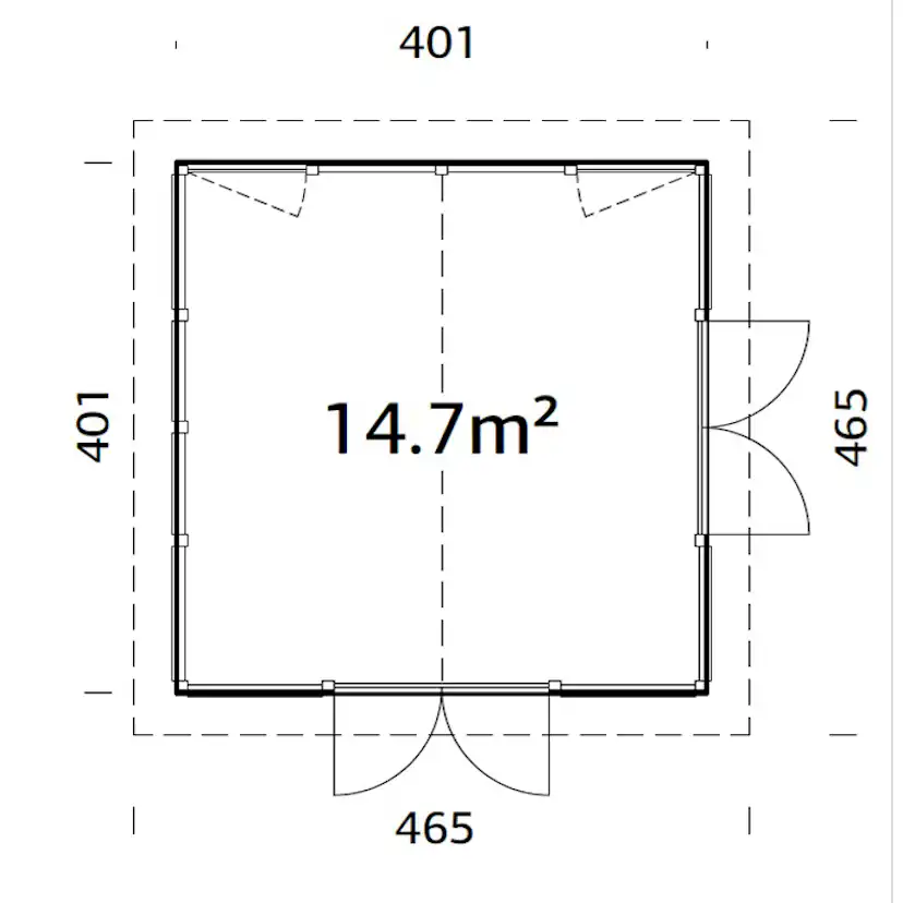 Isabella 14.7 m2 GYDIP Impregnerad grå