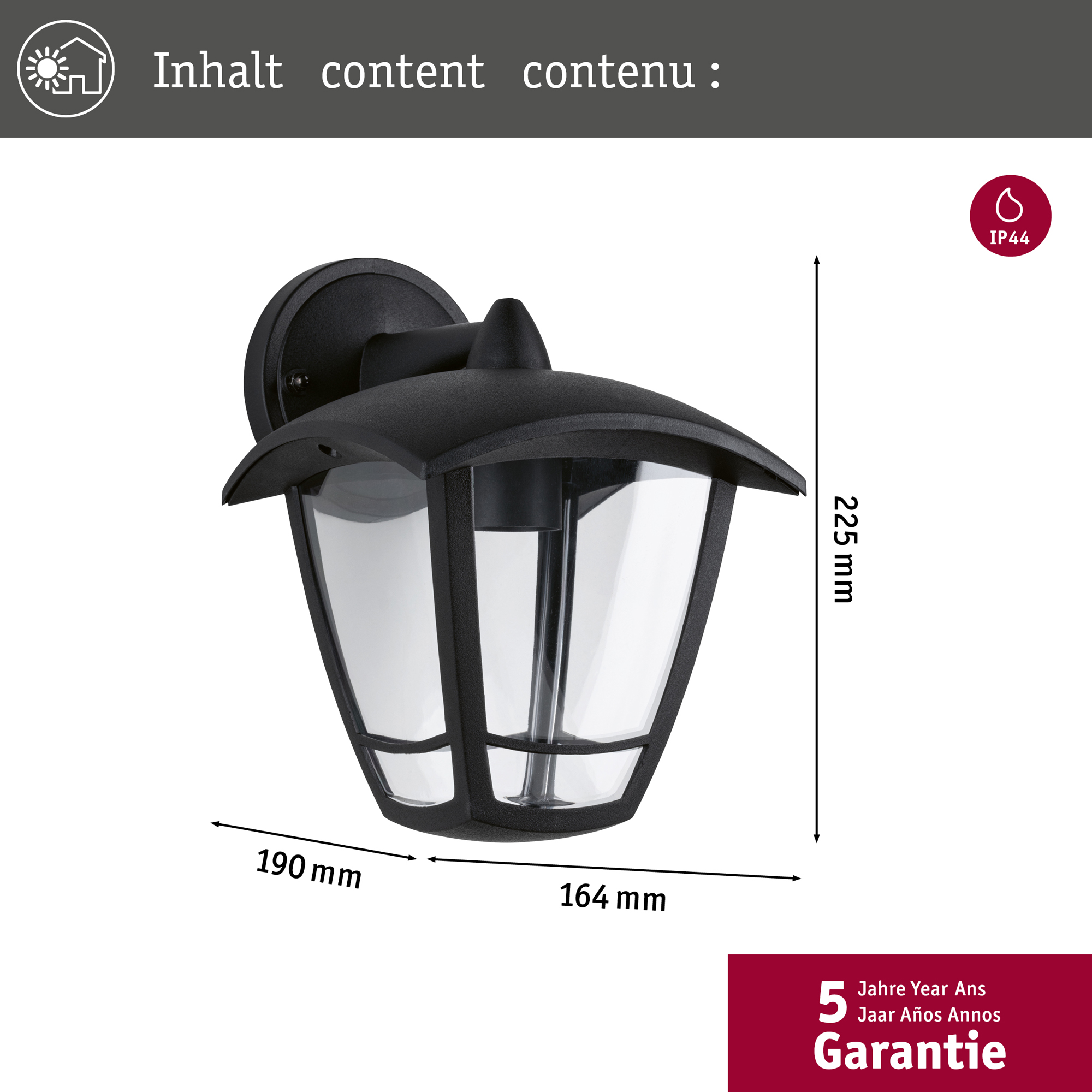 Fasadbelysning Paulmann Classic Curved Hängande IP44 230V