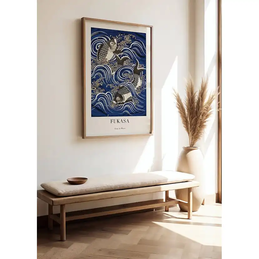 Poster Gallerix Carp In Waves Fukasa