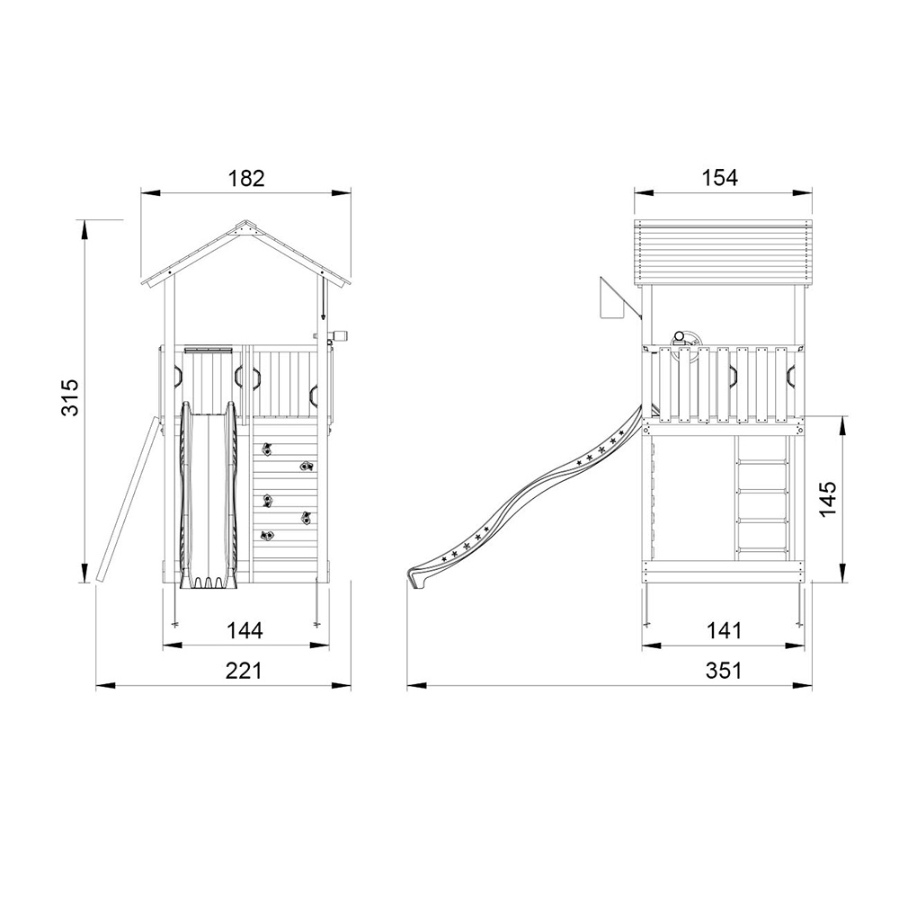 Jungle Gym Sierra lektorn komplett inkl. gul rutschkana Gul