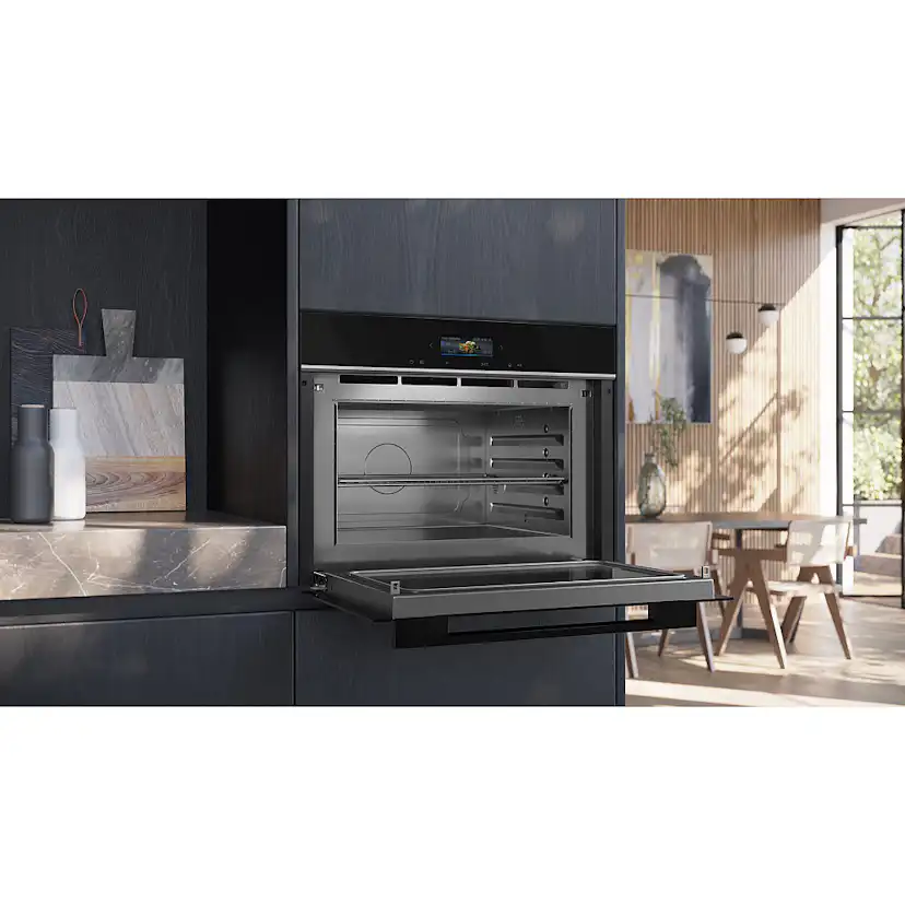 Ugn och Mikro Siemens iQ700 HM736G1B1 + CE732GXB1 Kombiugn Med Mikro För Inbyggnad Svart