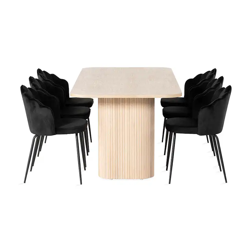 Matgrupp In Living Kopparbo med 6 st Broddhult stolar