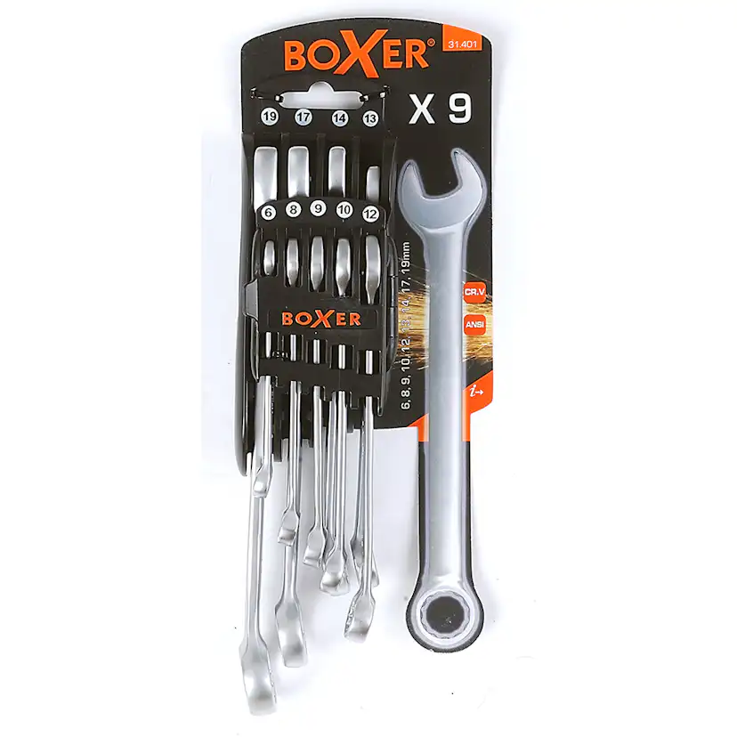 Blocknyckelset Boxer 9-delar CR.V-stål