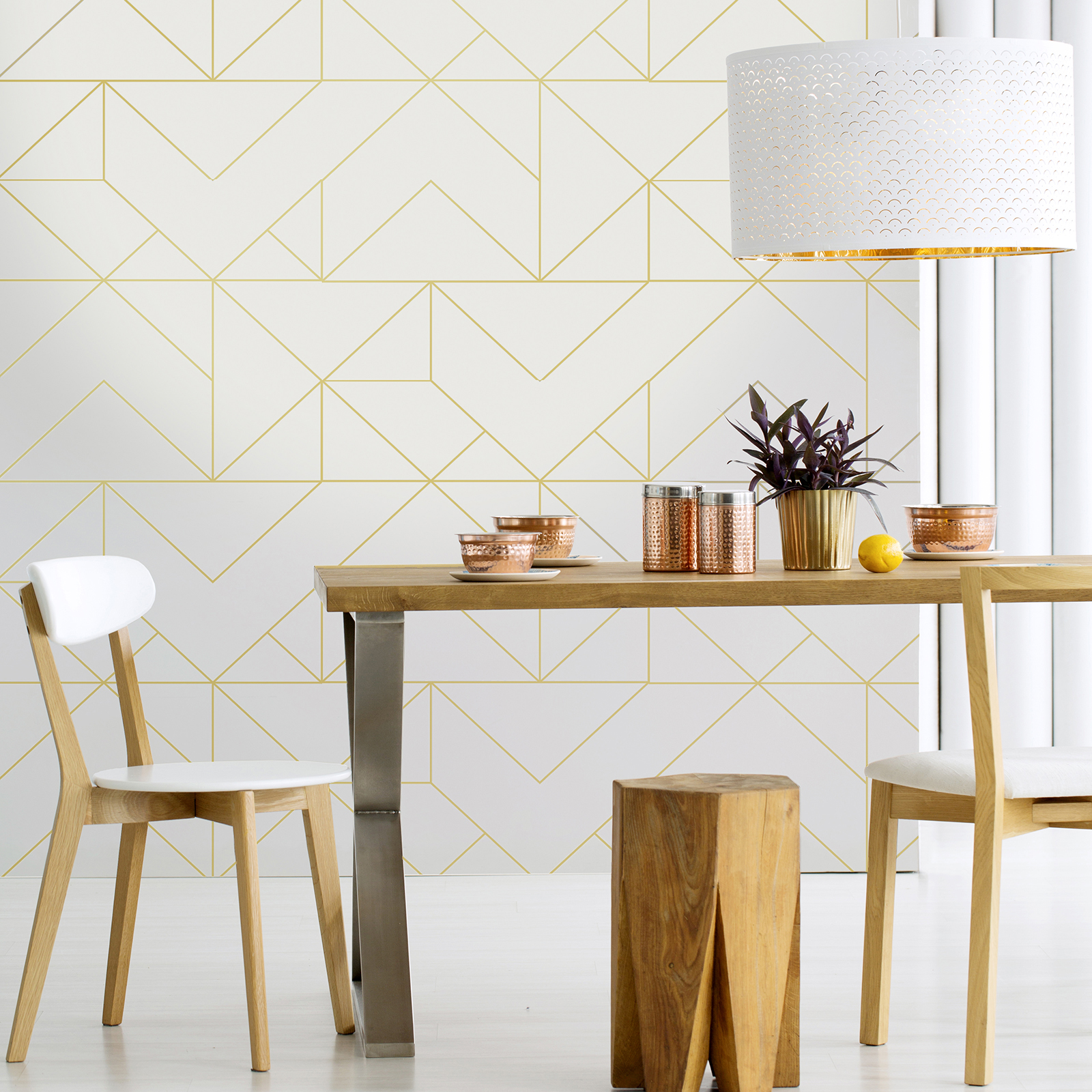 Tapet Superfresco Easy Geo Vit/Guld