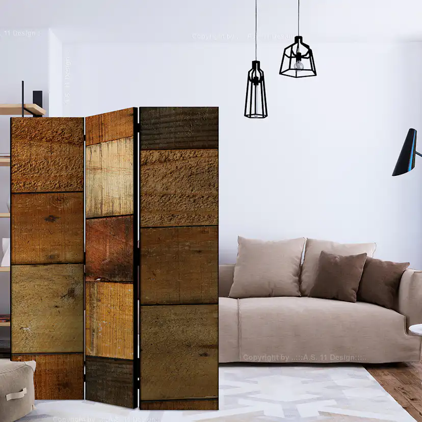 Rumsavdelare Skärmvägg Arkiio Wooden Textures 135x172 cm