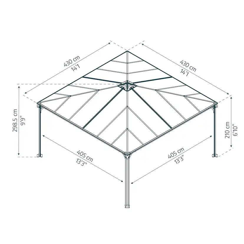 Paviljong Canopia by Palram Milano med Stabil Aluminiumprofil och Polykarbonattak