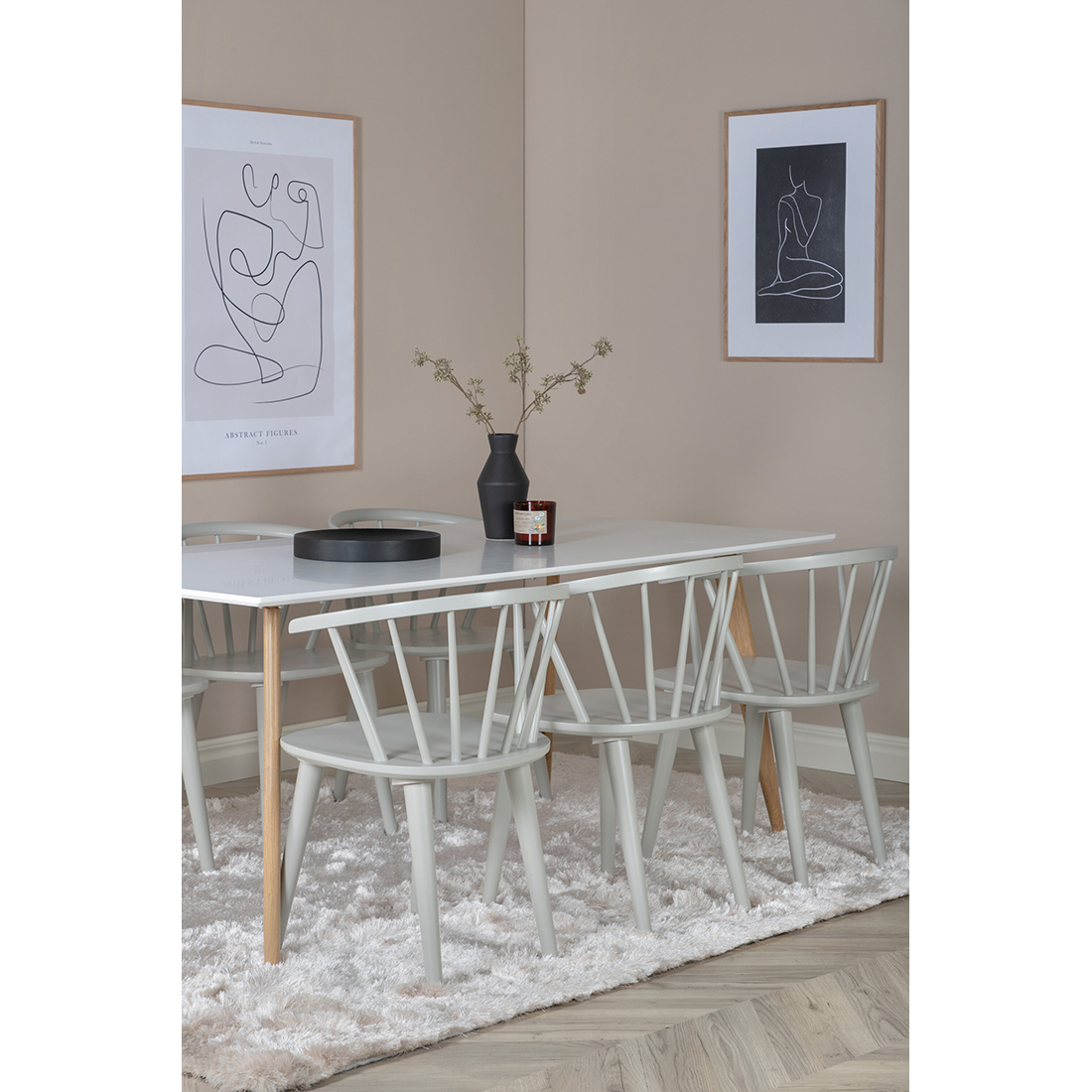 Matgrupp Venture Home Polar Ø100 cm med 6st Bobby Matstolar