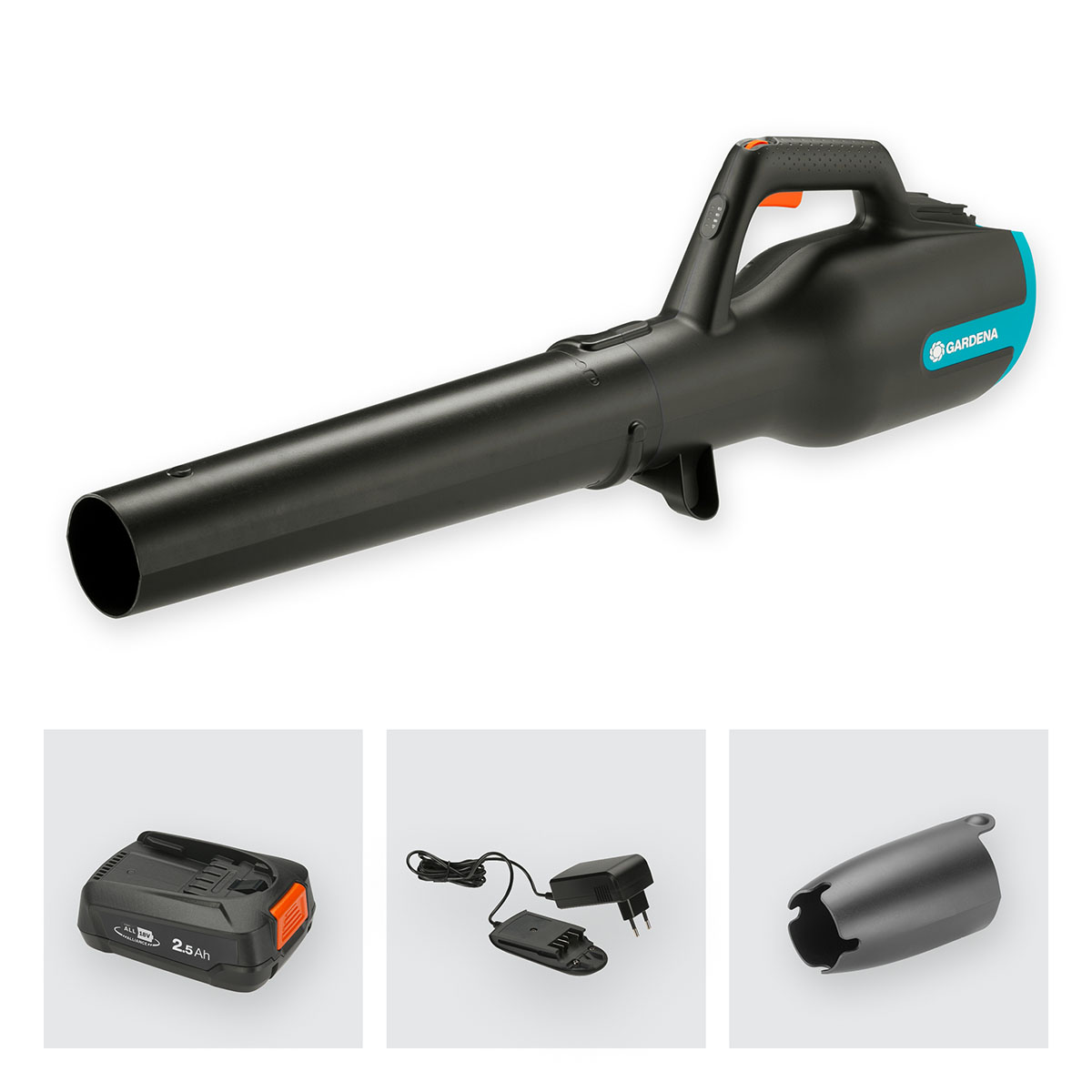 Lövblåsare Gardena PowerJet 18V P4A Komplett (2,5Ah batteri + standardladdare)