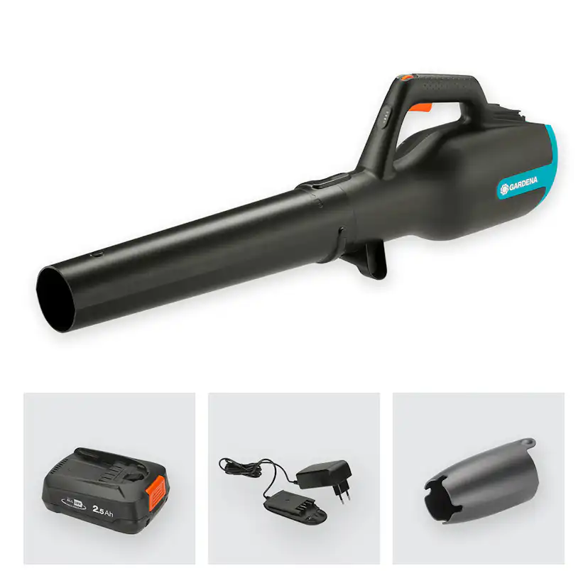 Lövblåsare Gardena PowerJet 18V P4A Komplett (2,5Ah batteri + standardladdare)