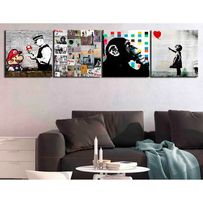 Tavla Arkiio Banksy Collage 4 delar