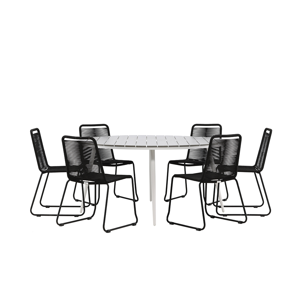 Matgrupp Utomhus Venture Home Break Ø150 cm med 6 Lindos Trädgårdsstolar