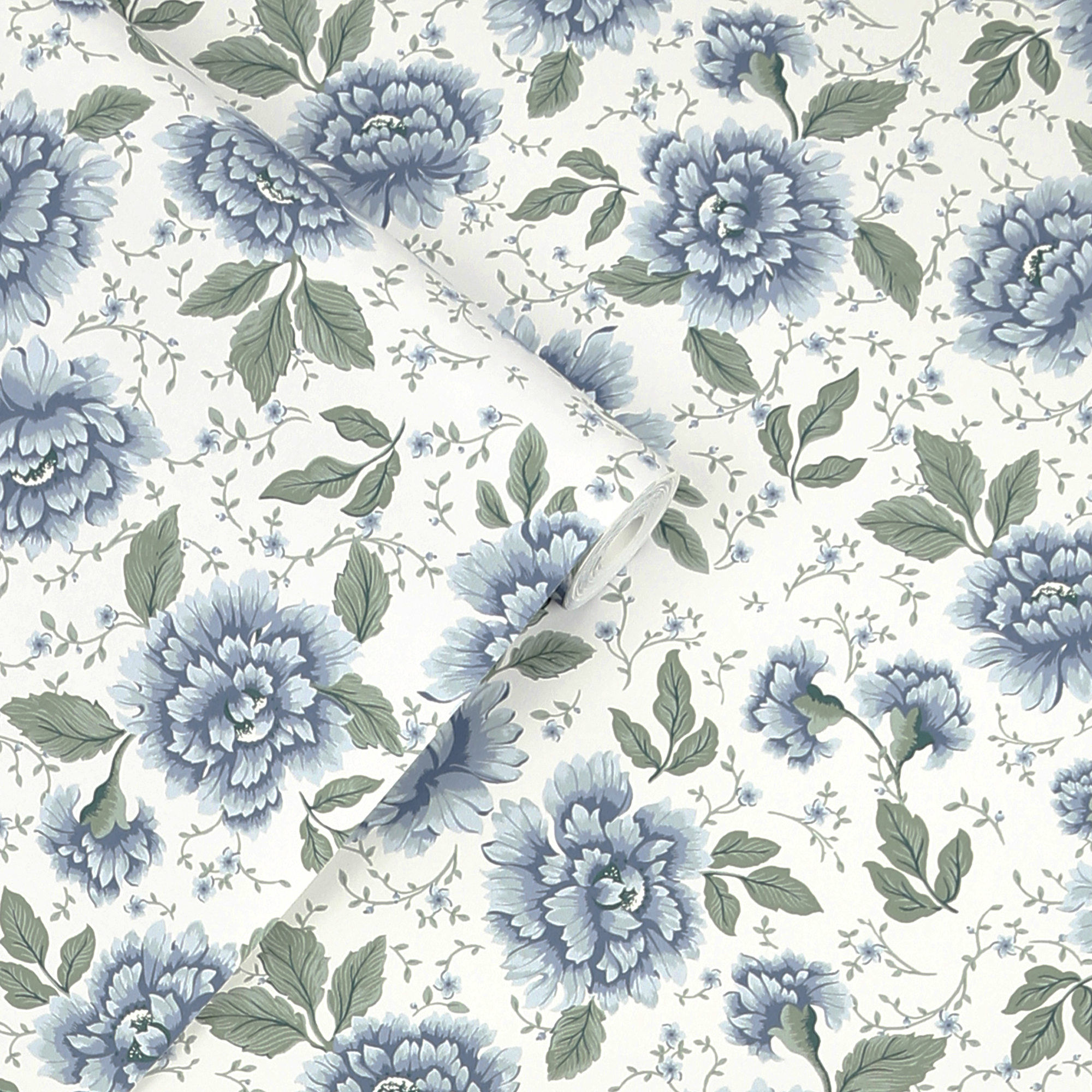 Tapet Laura Ashley Pickworth Posy Pale Seaspray Blå 122747