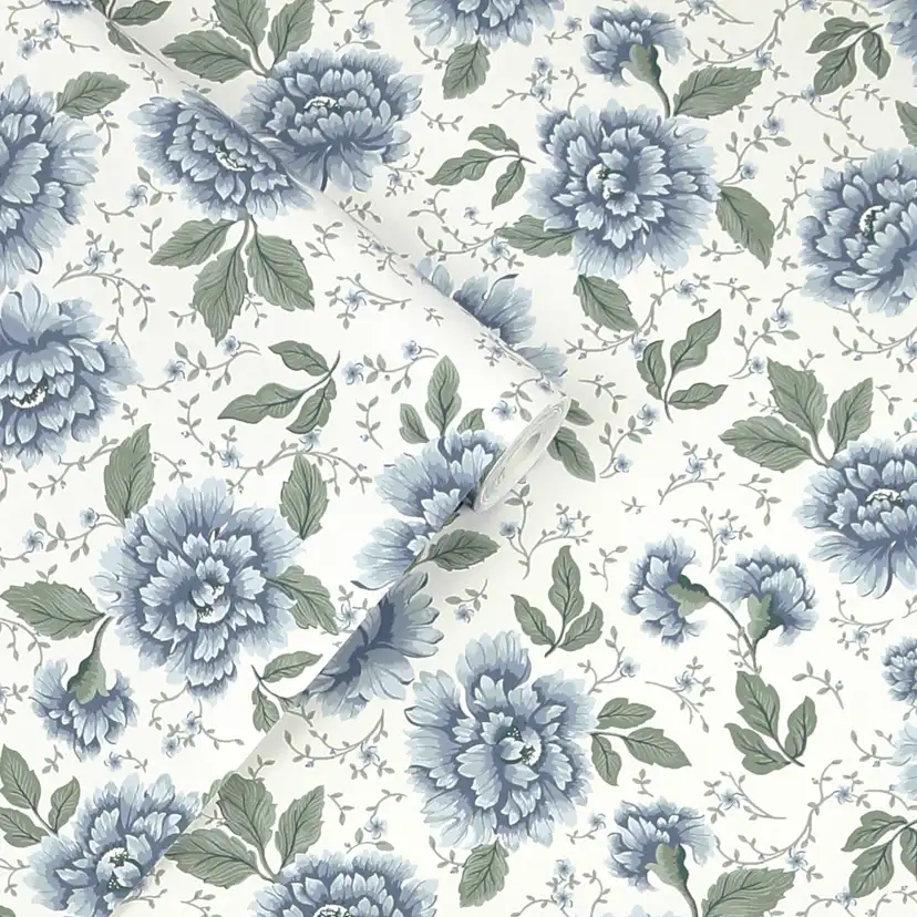 Tapet Laura Ashley Pickworth Posy Pale Seaspray Blå 122747