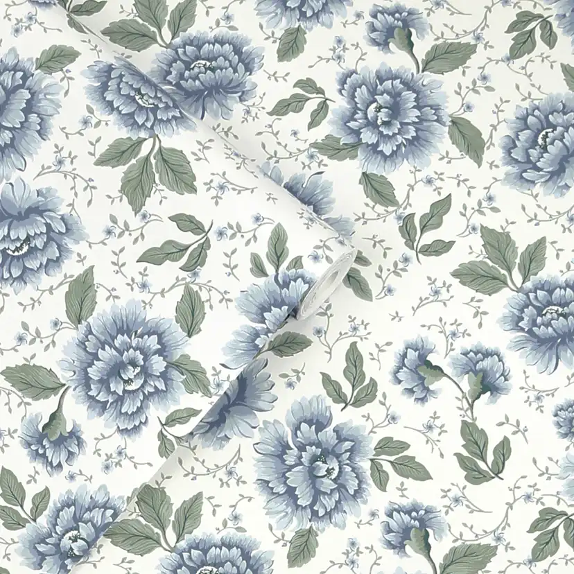 Tapet Laura Ashley Pickworth Posy Pale Seaspray Blå 122747