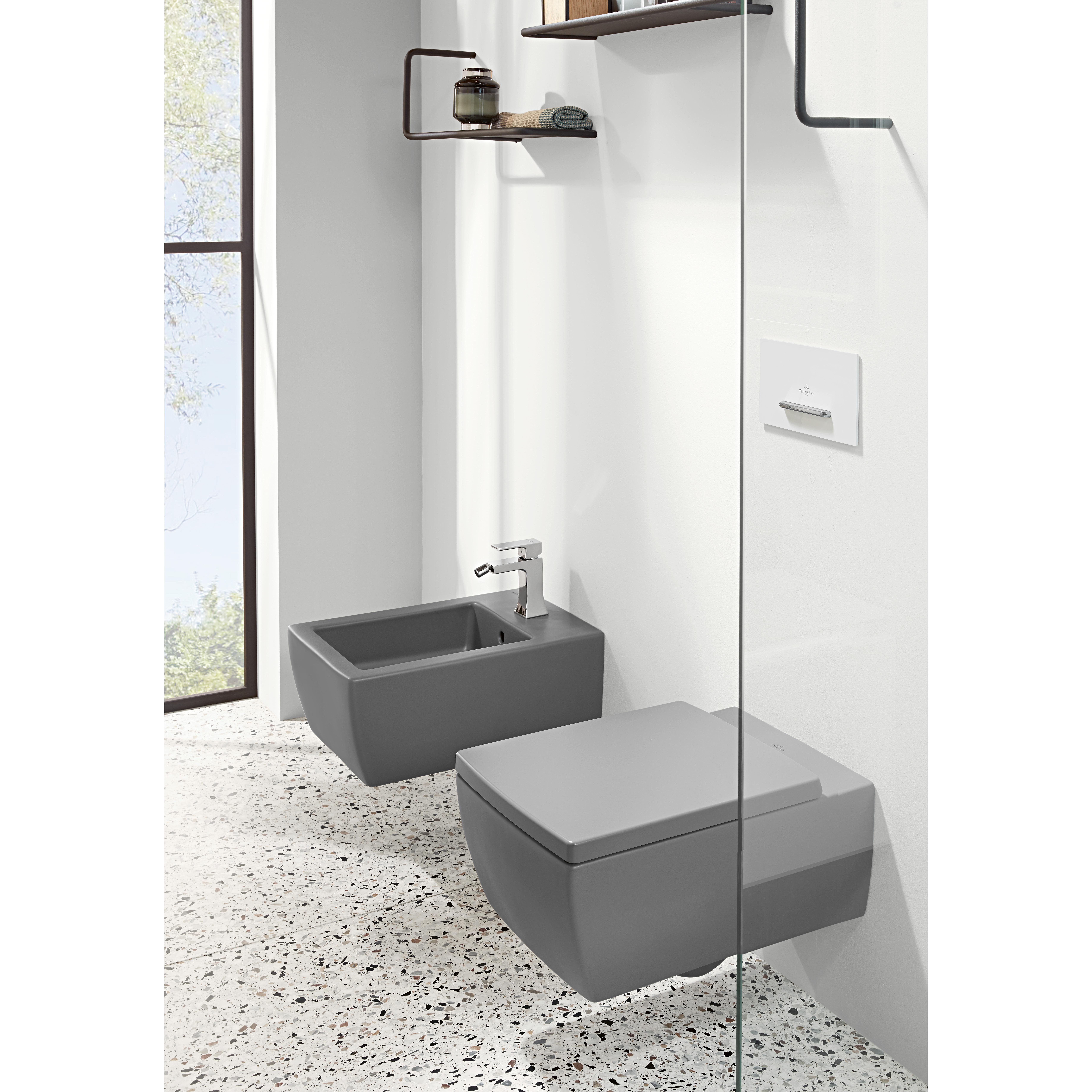 Spolknapp Villeroy & Boch ViConnect installationssystemen 92 Antracit Matt