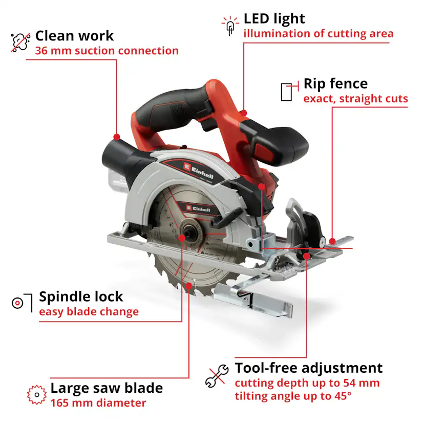 Cirkelsåg Einhell TE-CS 18/165-1 Li-Solo
