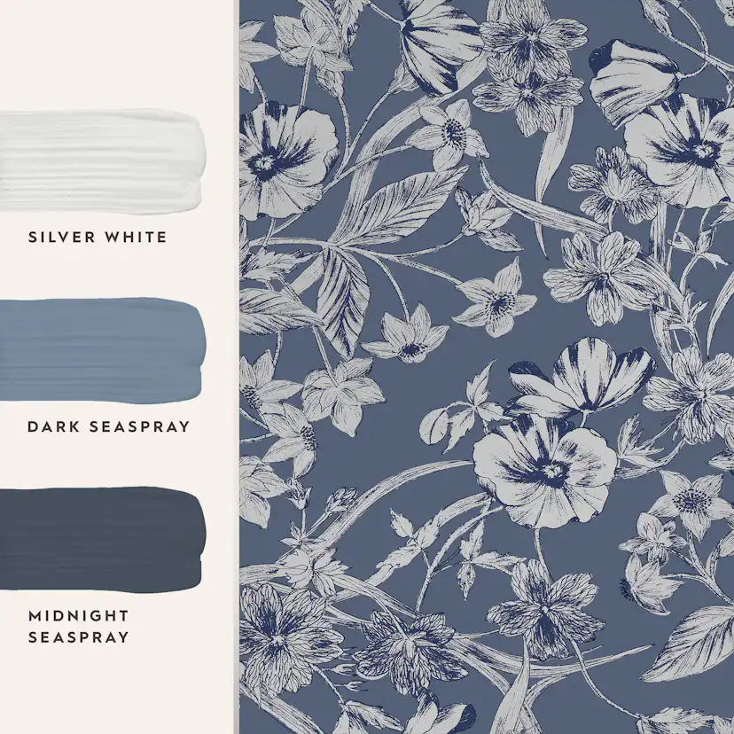 Tapet Laura Ashley Summerhill Midnight Blå 118486