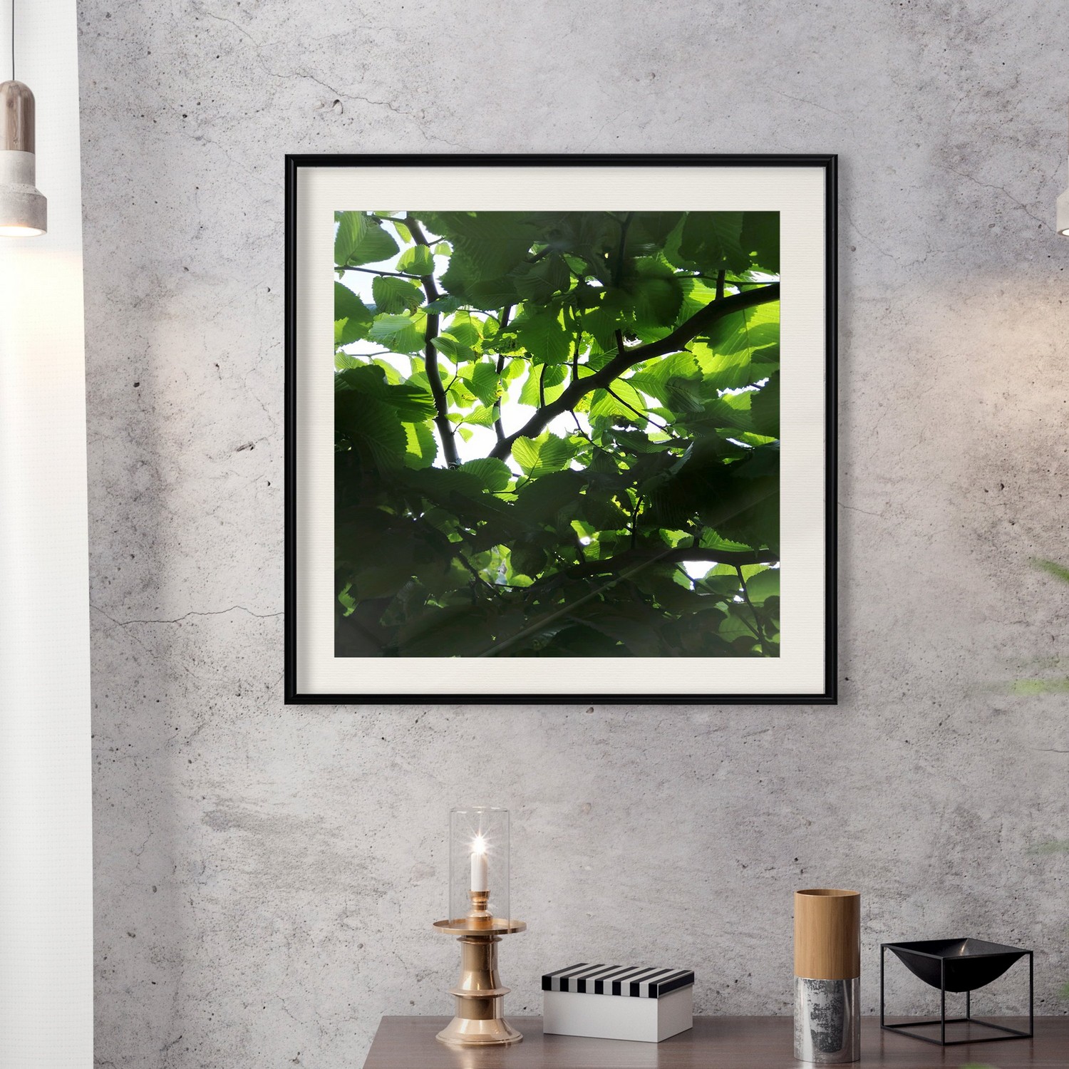 Affisch - Dawn [Poster] 20x20 Svart ram med passepartout, 20x20 cm