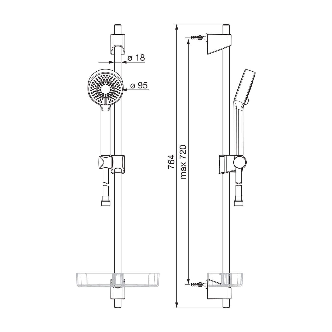 Duschset Oras Apollo 544 3jet Krom