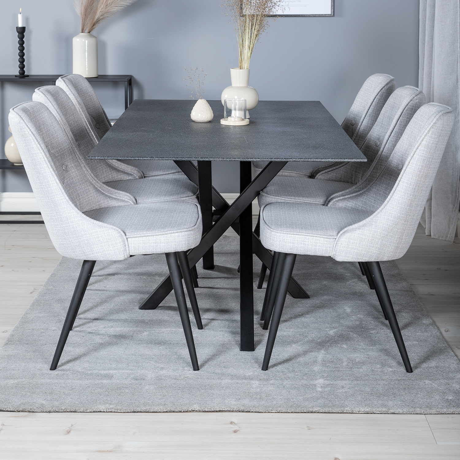 Matgrupp Venture Home Piata med 6 Vera Stolar Polyestertyg