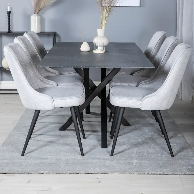 Matgrupp Venture Home Piata med 6 Vera Stolar Polyestertyg