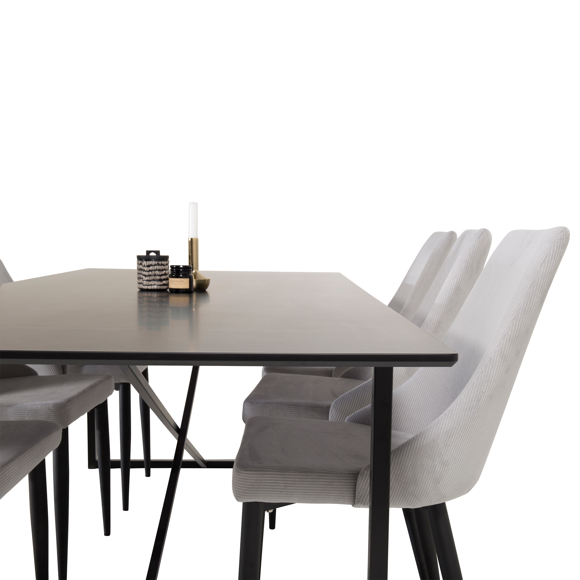 Matgrupp Venture Home Palaba med 6 Laura Stolar Svart