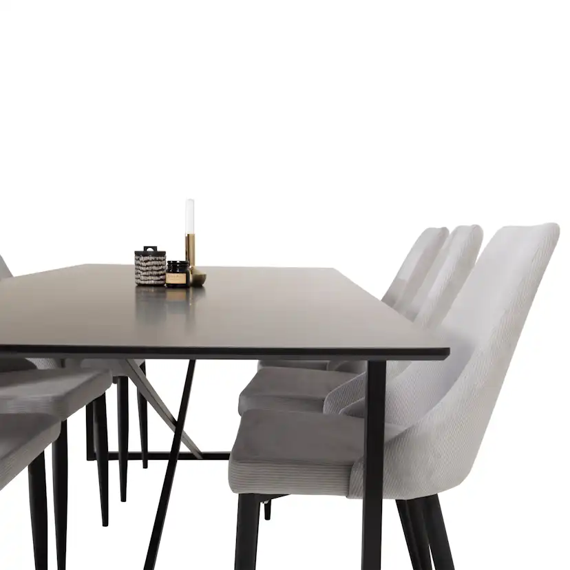 Matgrupp Venture Home Palaba med 6 Laura Stolar Svart