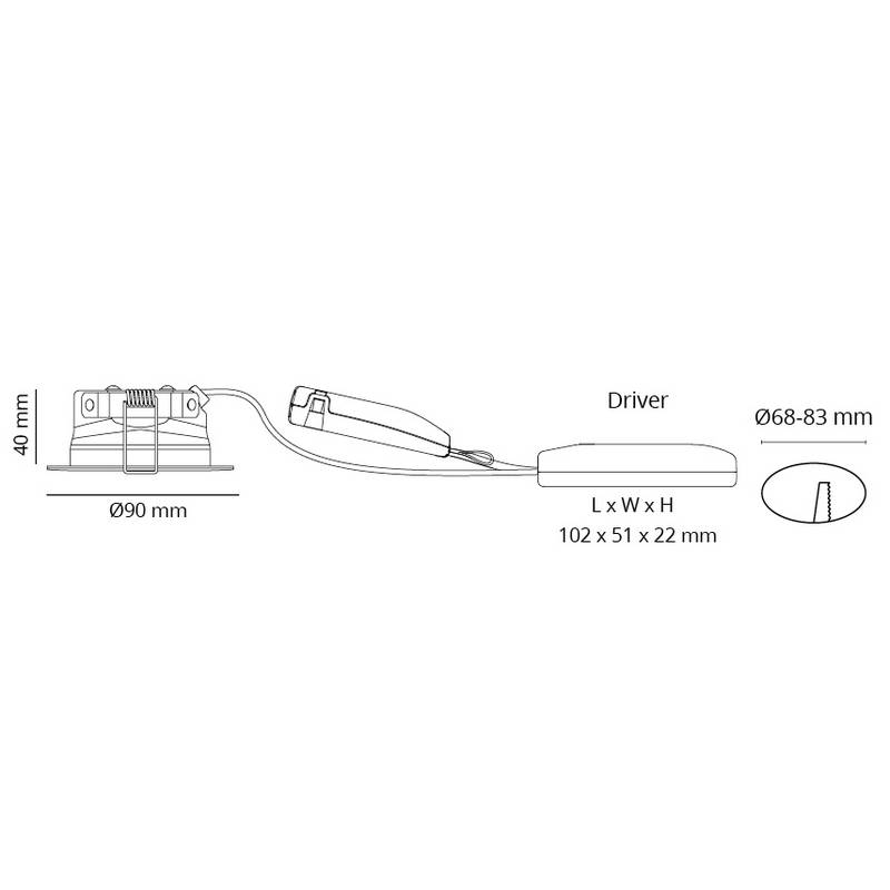 Downlight SG ARMATUREN Junistar Eco S 6W 27K 8-P