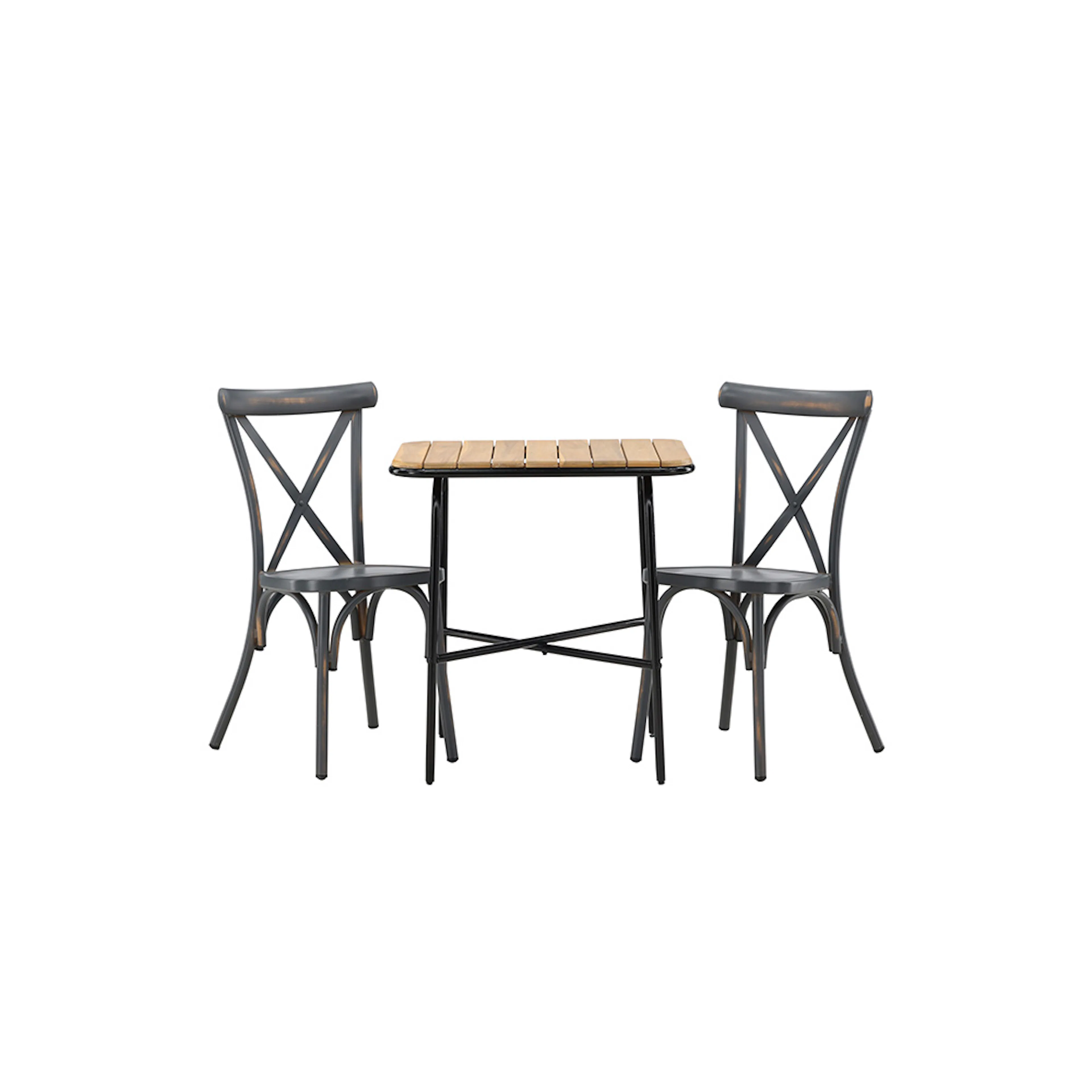 Cafégrupp Venture Home Holmbeck Bord med 2 Tablas Trädgårdsstolar Utomhus