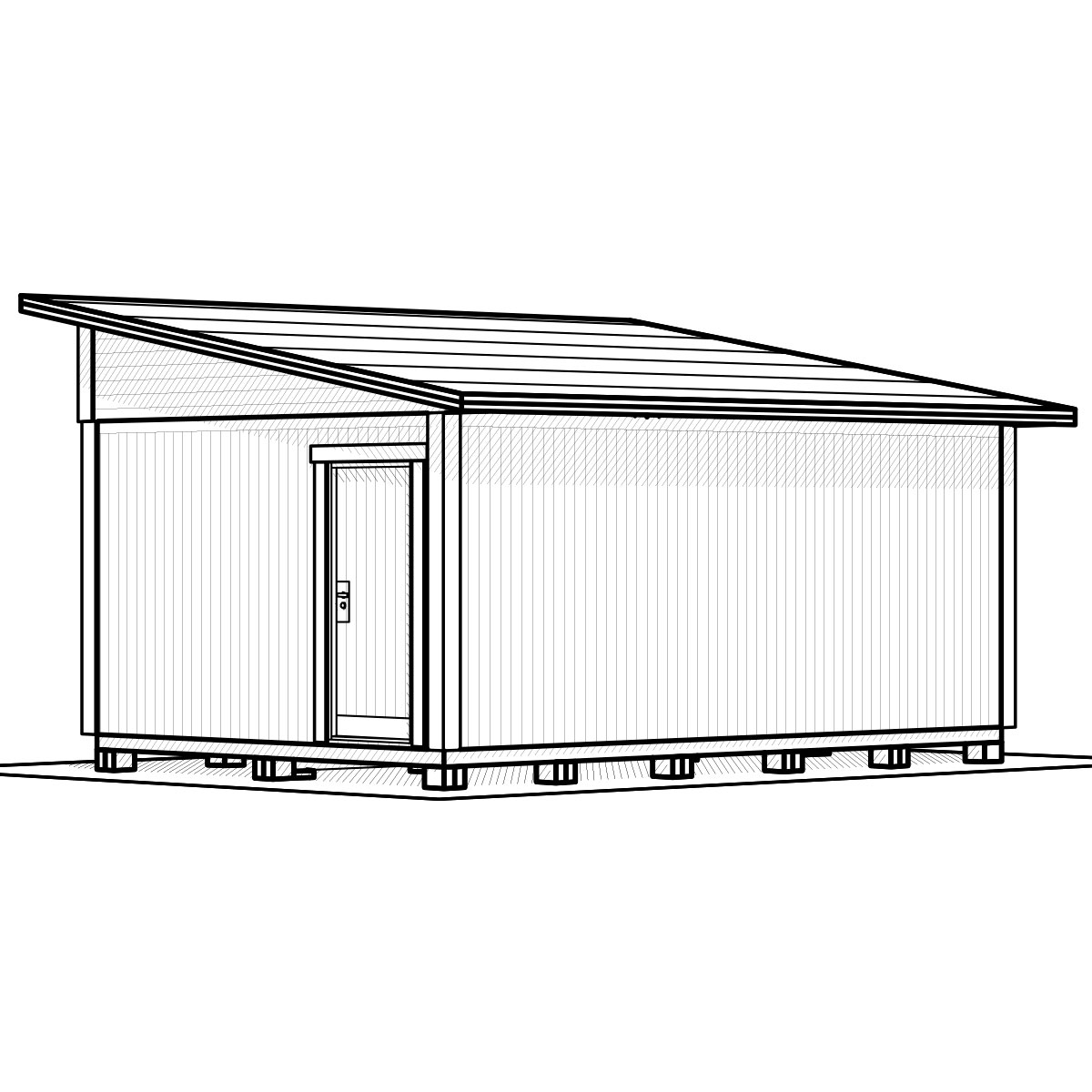 Attefallshus Vibostugan Njuta Funkis 25-2 24,3 m² Trähus