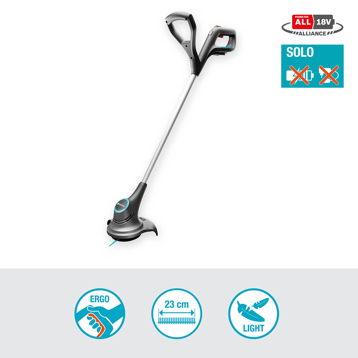Grästrimmer Gardena SmallCut 23/18V P4A utan Batteri och Laddare
