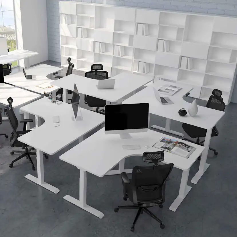 Hörnskrivbord Lykke M100 Höj- och sänkbart