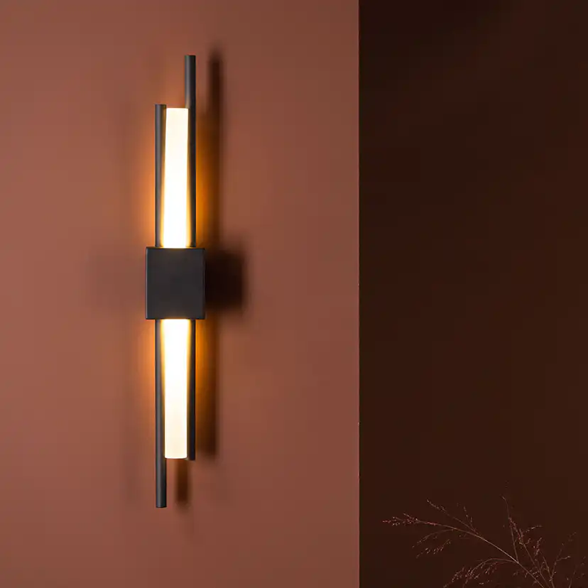 Inomhus Vägglampa Venture Home Clermont Svart/Vit Järn & Akryl