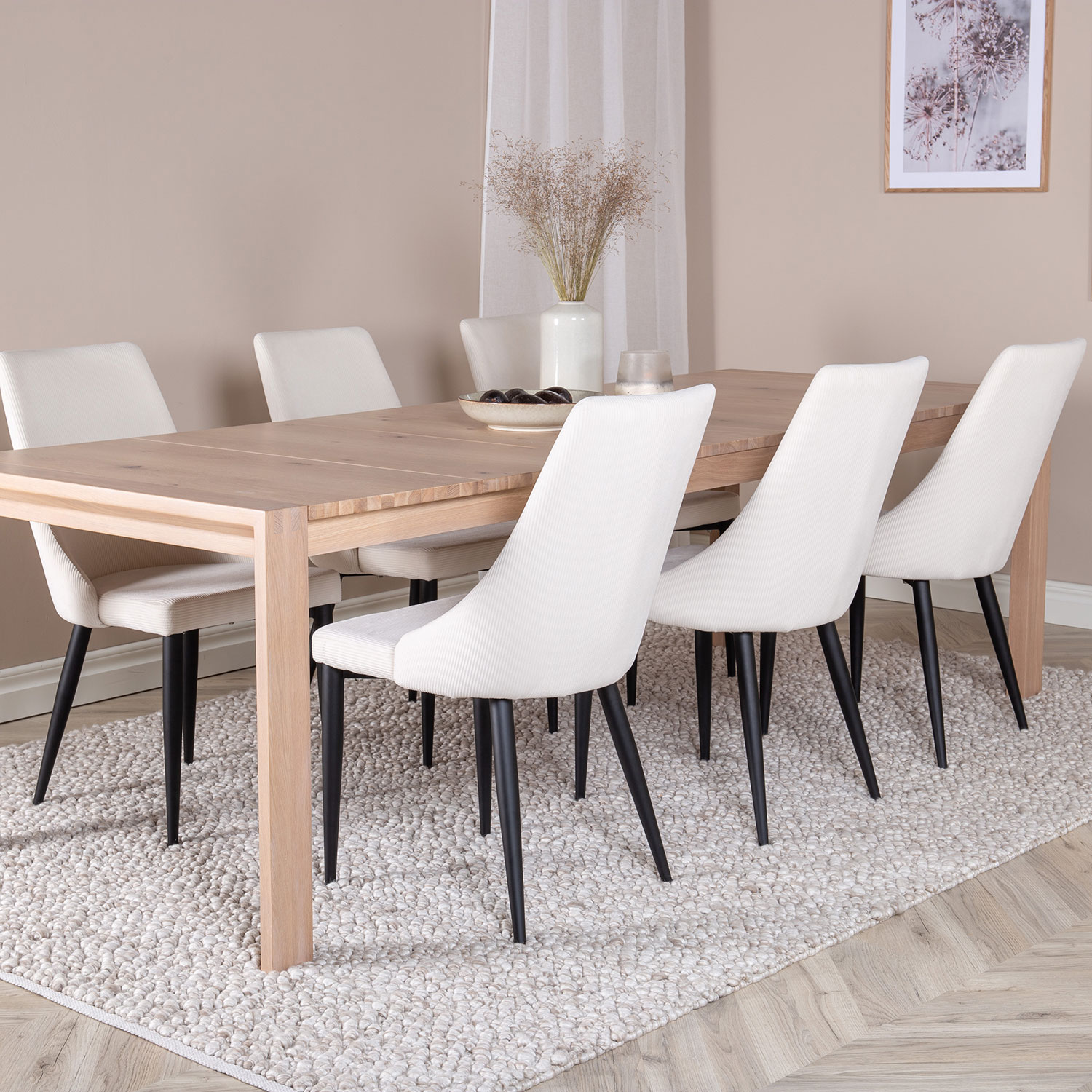 Matgrupp Venture Home Slider Förlängningsbart med 6 Leone stolar