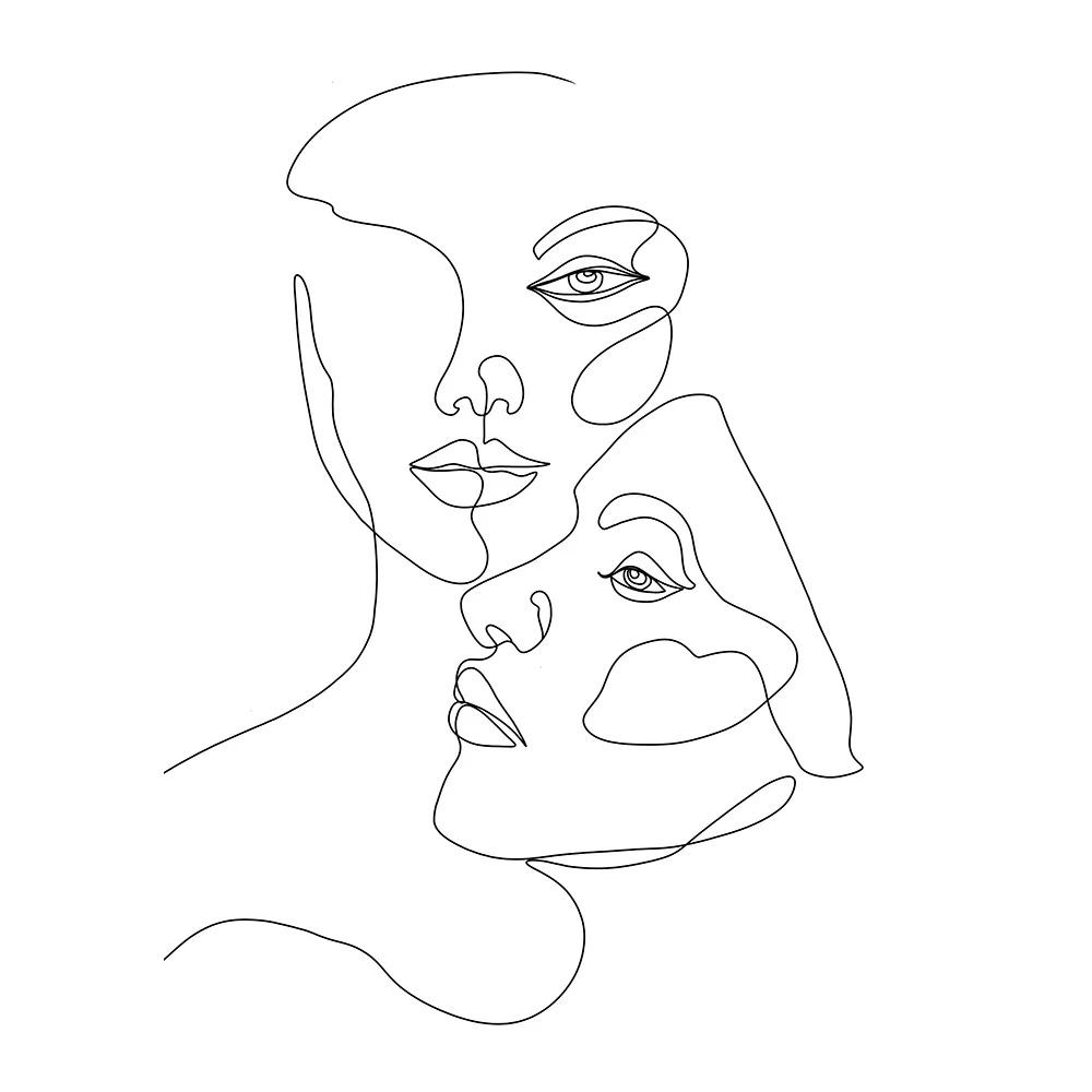 Posters Venture Home Faces Svart/vit