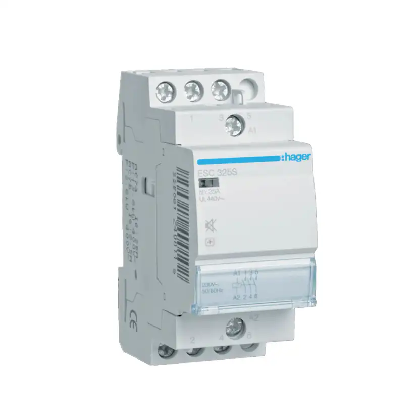 Kontaktor Hager Brumfri 2 Moduler 25 A AC-7a Spole 230 V AC