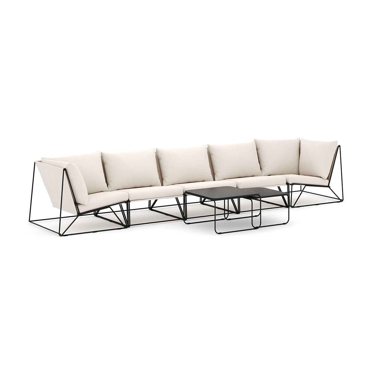 Loungesoffa Comfort Garden Usteryd utomhus rak 5-sits soffa