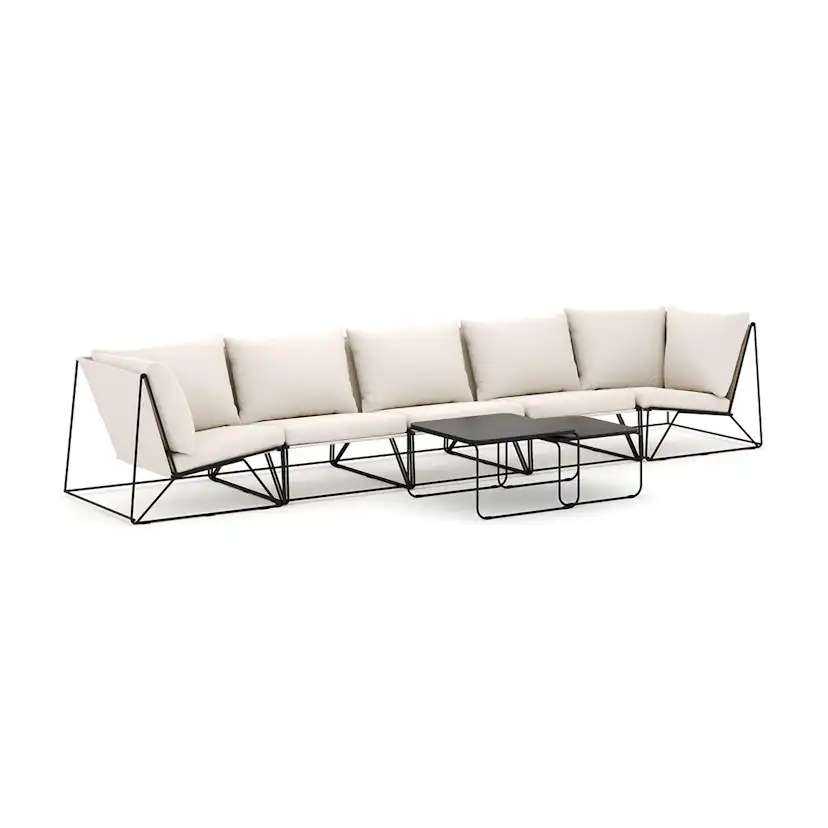 Loungesoffa Comfort Garden Usteryd utomhus rak 5-sits soffa