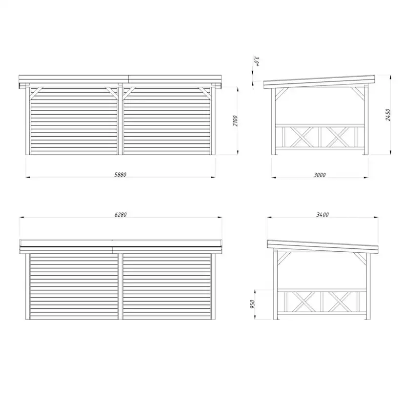 Paviljong Palmako Lenna 16,6 m2 Set 308