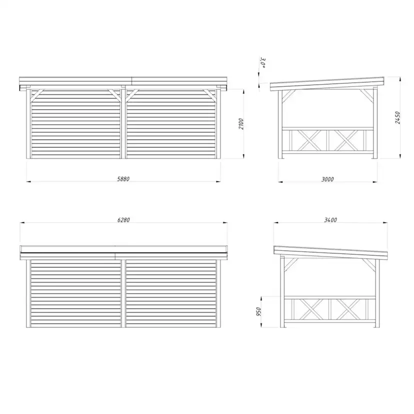 Lenna 16,6 m2 Set 308 BNDIP Behandling: Impregnerad brun