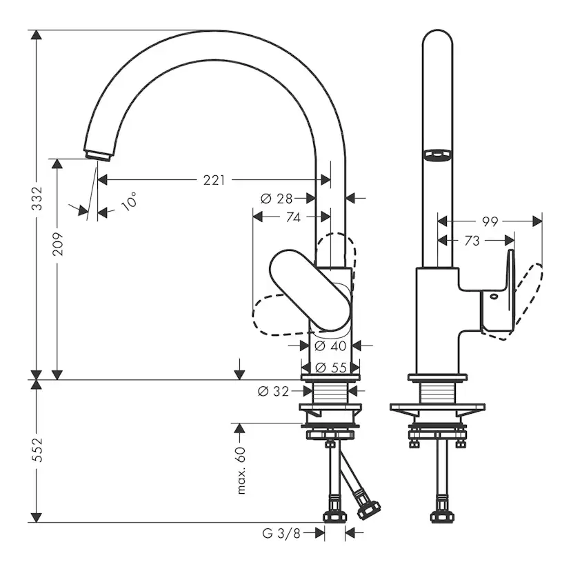 Köksblandare Hansgrohe Vernis Blend M35 210