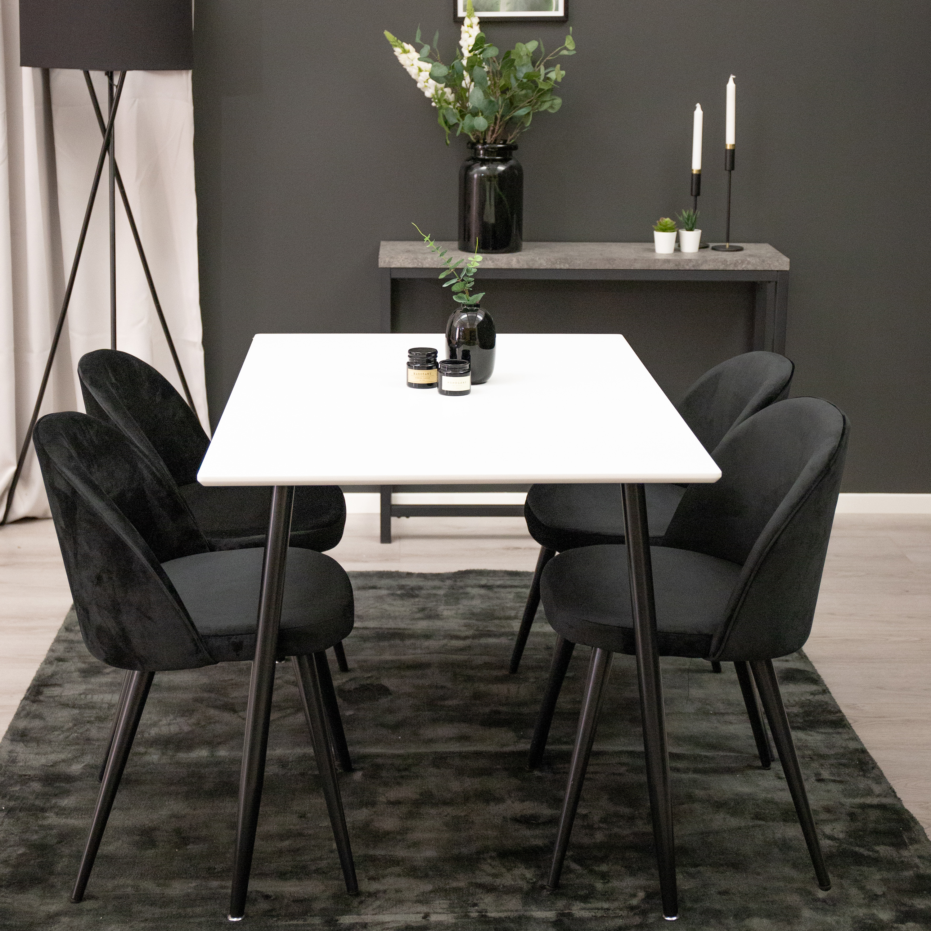 Matgrupp Venture Home Pobbie med 4 Stolar Valentina Sammet