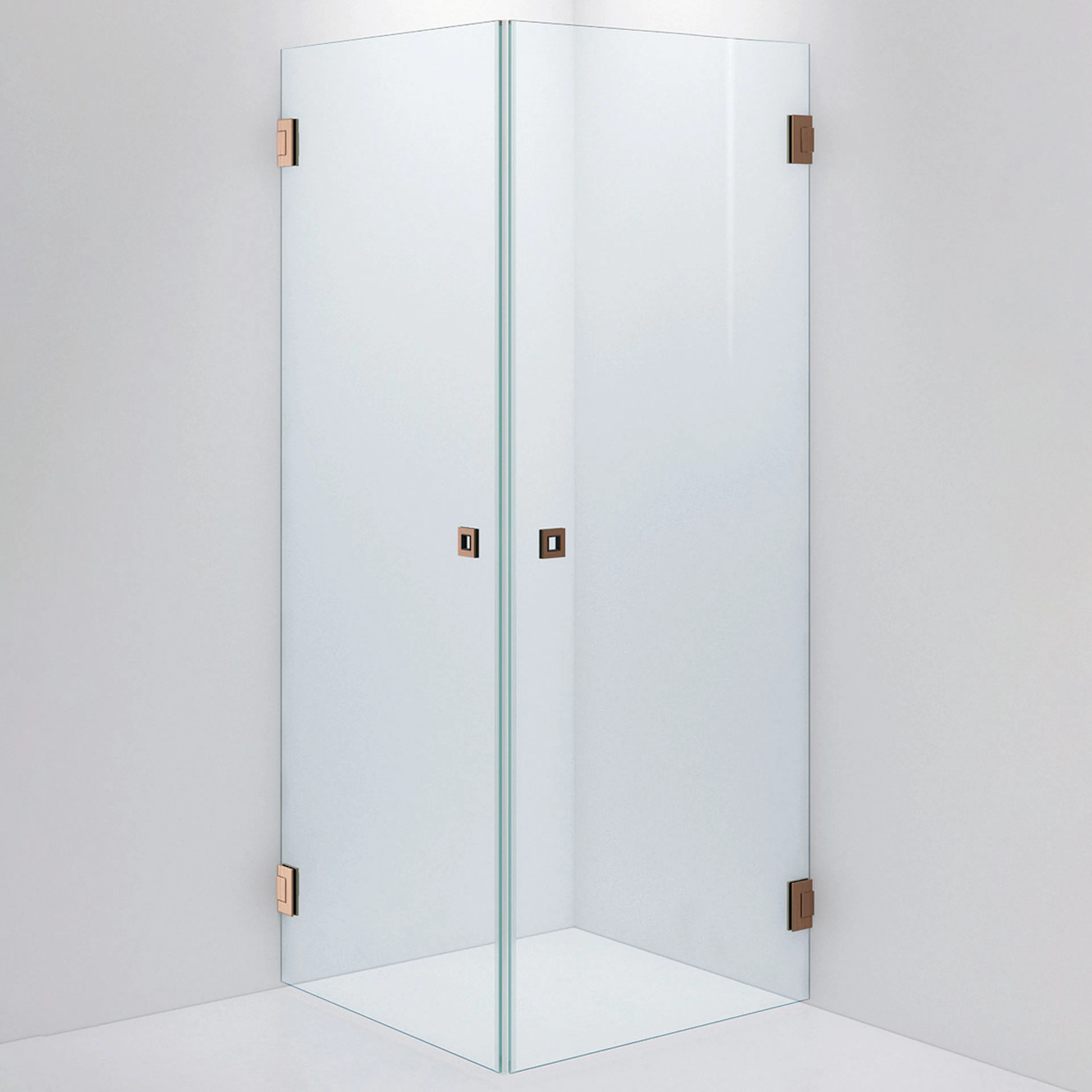 Duschvägg ARC 12 Original,Clear, Brushed Bronze,800x800,Höjd 800x800 mm, Borstad Brons