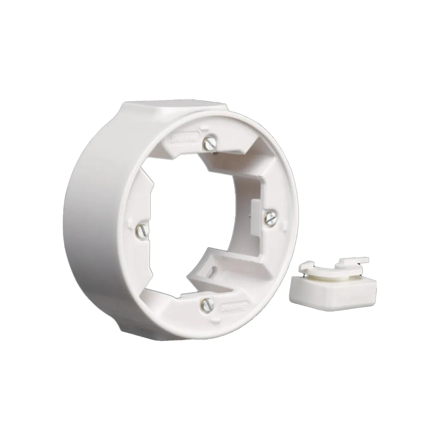 Förhöjningsram Hager 1-fack med Kabel- & Kanalingång Serie 1930 Blank Vit RAL 9010