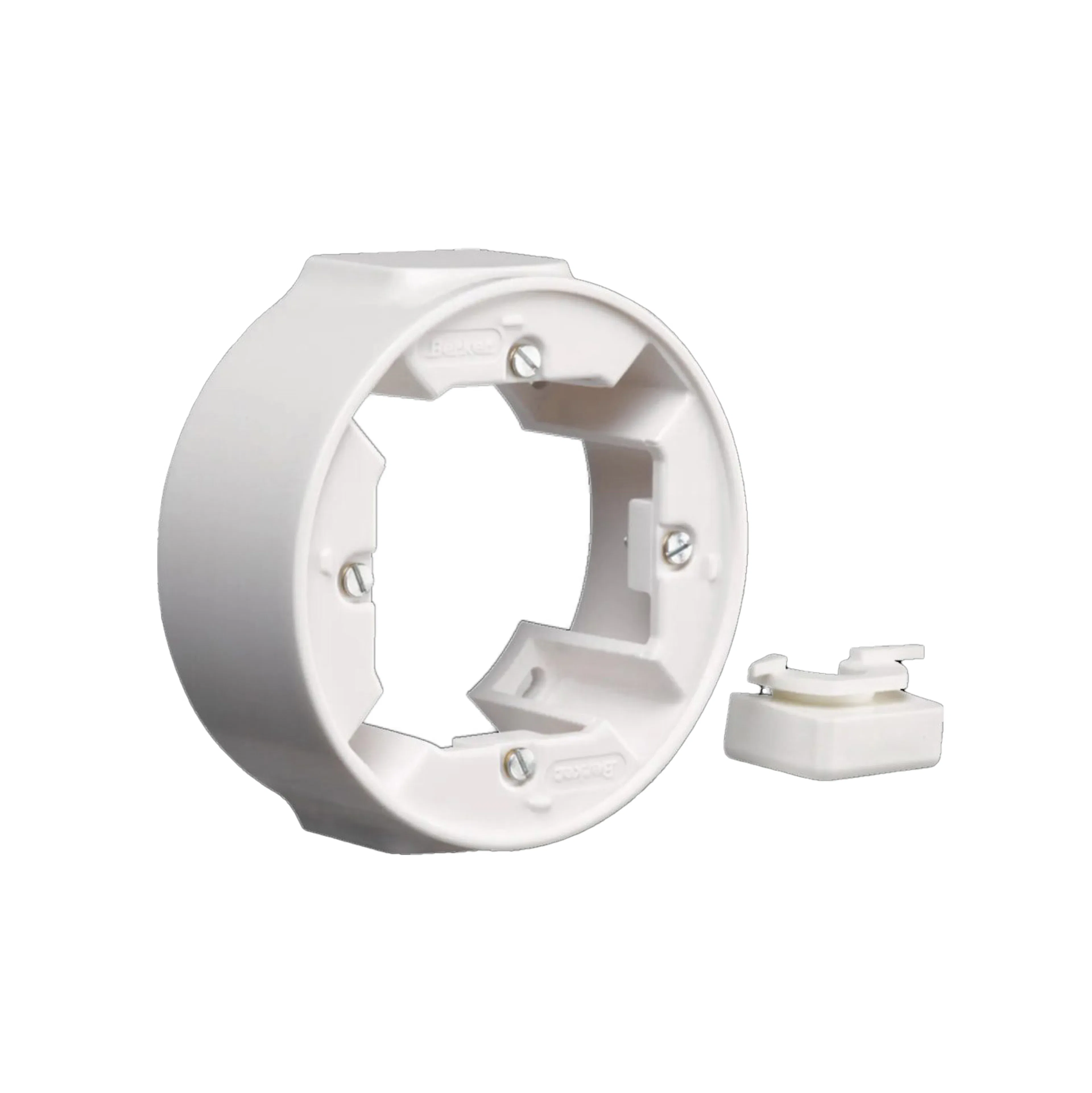 Förhöjningsram Hager 1-fack med Kabel- & Kanalingång Serie 1930 Blank Vit RAL 9010