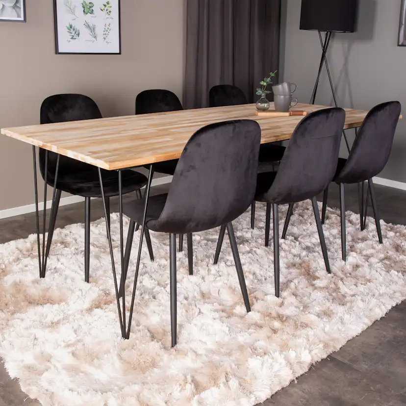 Matgrupp Venture Home Bim med 6 Pobbie Stolar Sammet