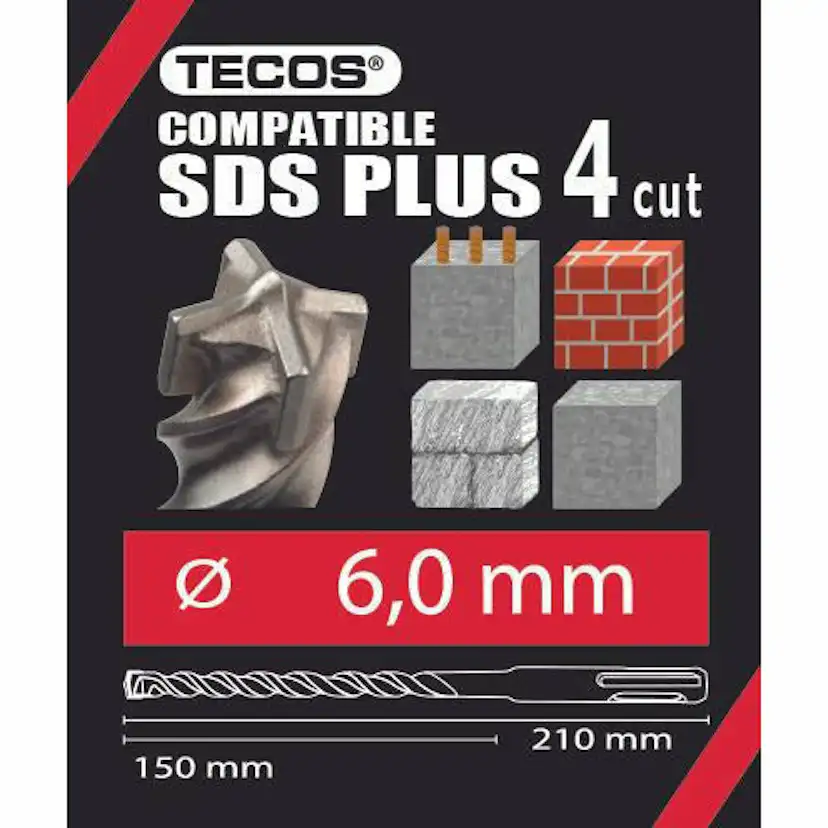Skär Tecos SDS Plus 4-Skär